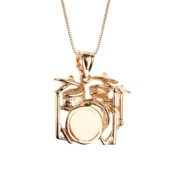 Men's Drum Set Pendant Necklace in 9ct Gold