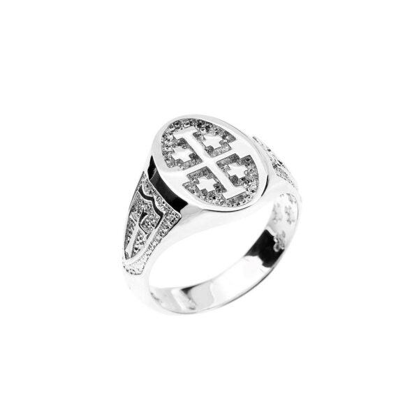 Men's Jerusalem Unisex Ring in 9ct White Gold