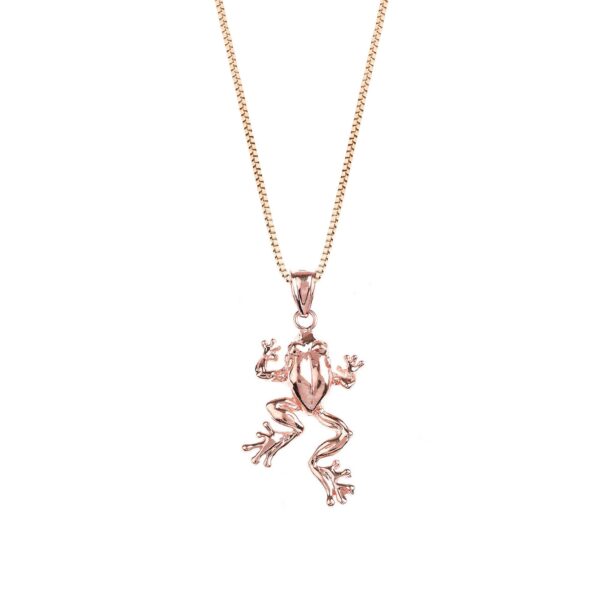 Frog Pendant Necklace in 9ct Rose Gold