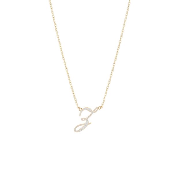 Letter Z Diamond Script Pendant Necklace in 9ct Gold