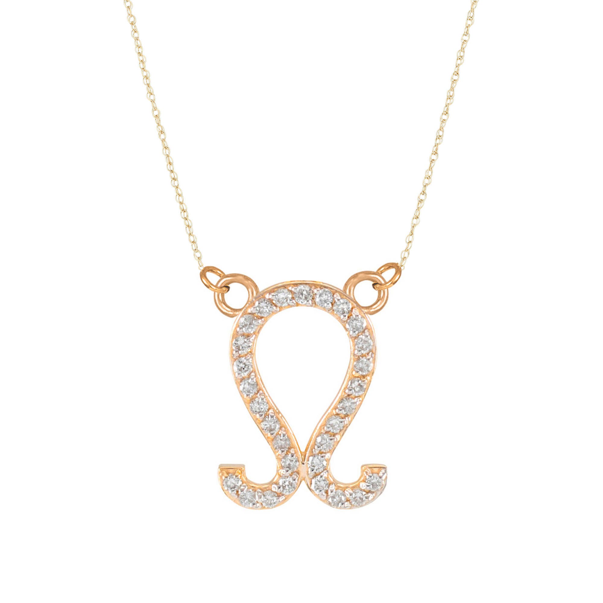 Diamond Embellished Leo Zodiac Pendant Necklace in 9ct Gold