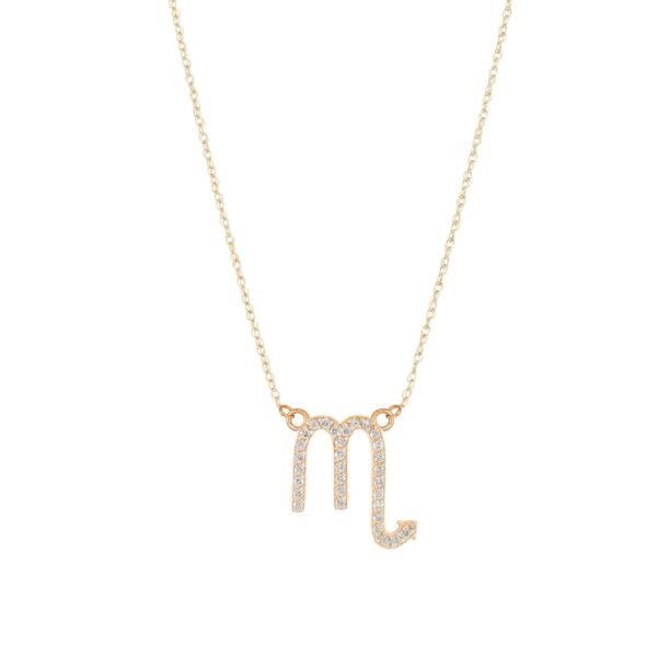 Diamond Embellished Scorpio Zodiac Pendant Necklace in 9ct Gold