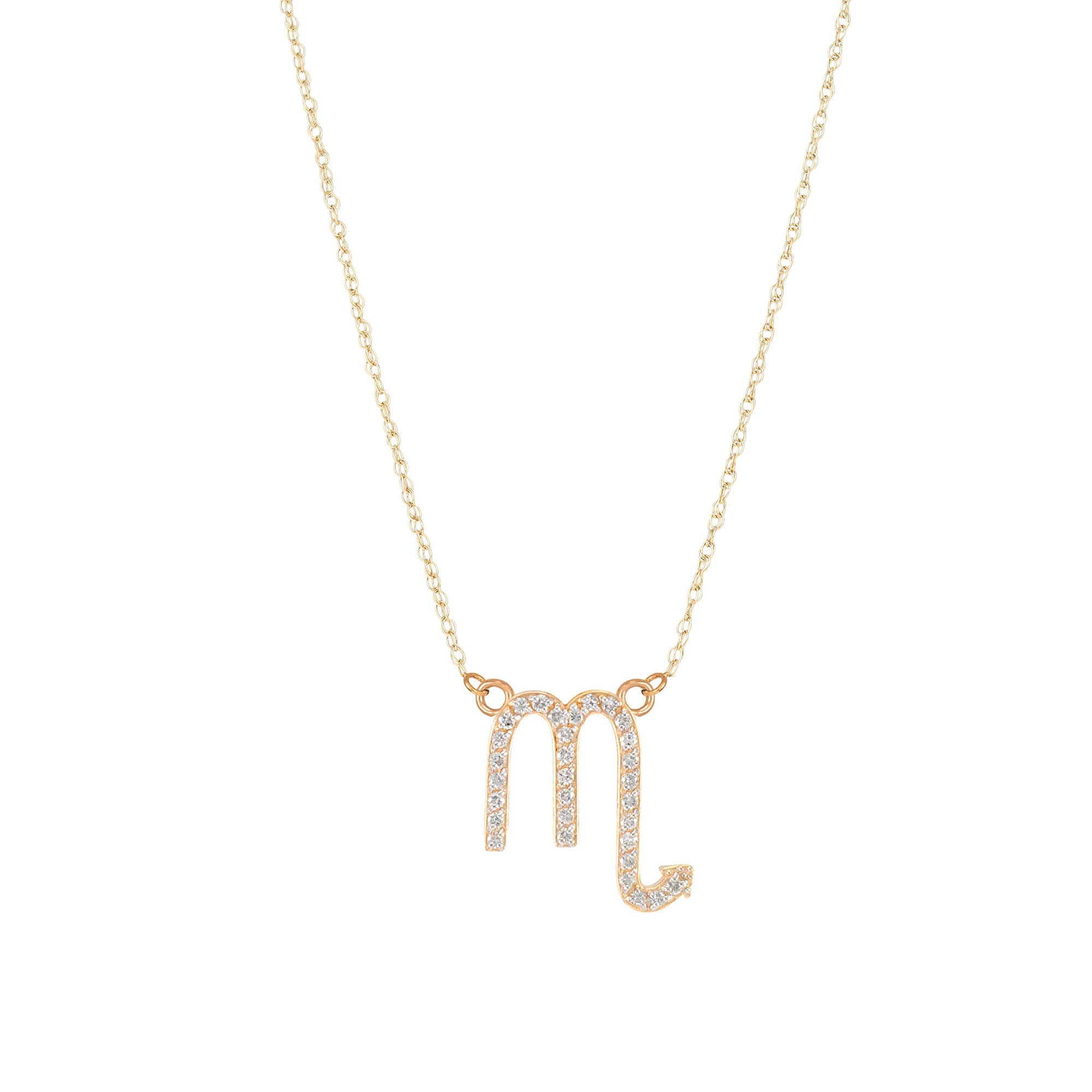 Diamond Embellished Scorpio Zodiac Pendant Necklace in 9ct Gold