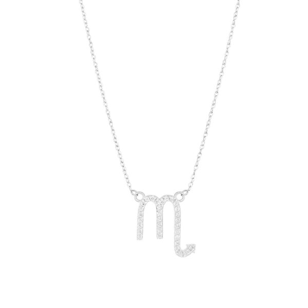 Diamond Embellished Scorpio Zodiac Pendant Necklace in 9ct White Gold