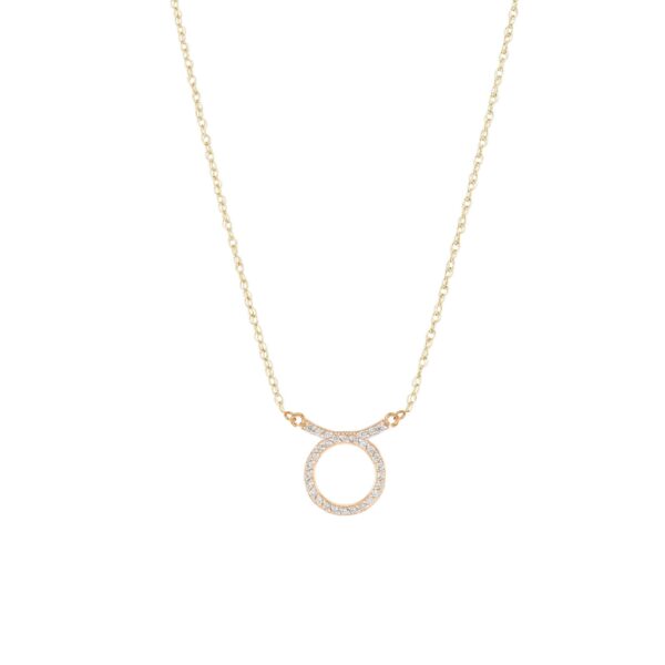 Diamond Embellished Taurus Zodiac Pendant Necklace in 9ct Gold