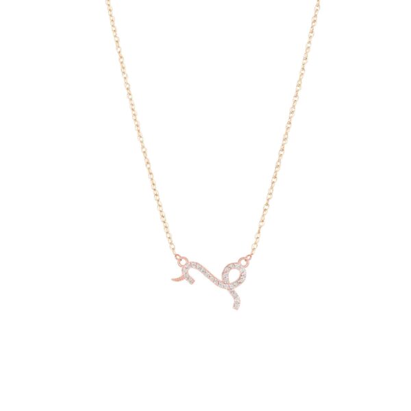 Diamond Embellished Capricorn Zodiac Pendant Necklace in 9ct Rose Gold