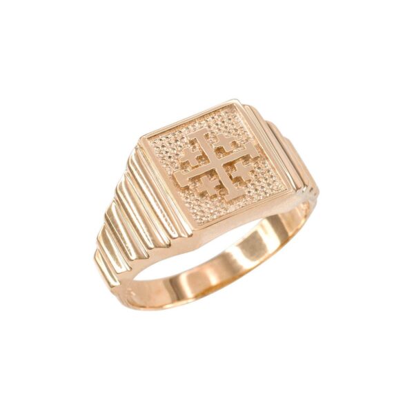 Men's Jerusalem Cross Ring in 9ct Gold