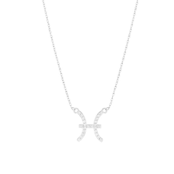 Diamond Embellished Pisces Zodiac Pendant Necklace in 9ct White Gold