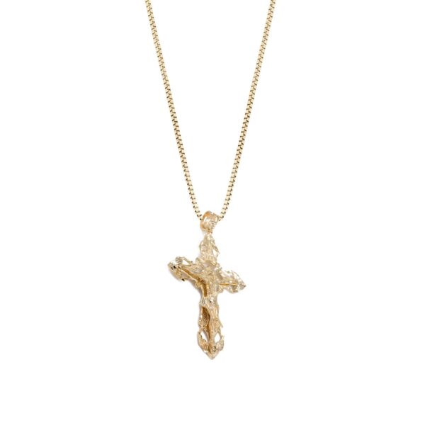 Men's Extra Large Cross Pendant Necklace in 9ct Gold