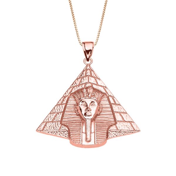Egyptian King Tut Pendant Necklace in 9ct Rose Gold