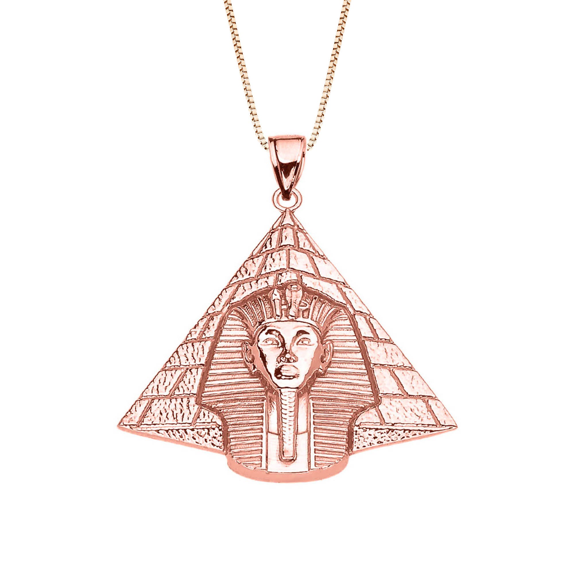 Egyptian King Tut Pendant Necklace in 9ct Rose Gold