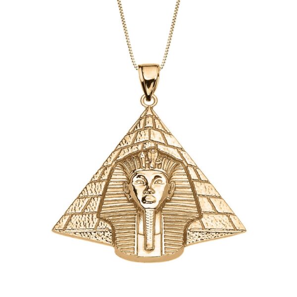 Detailed Egyptian King Tut Pendant Necklace in 9ct Gold