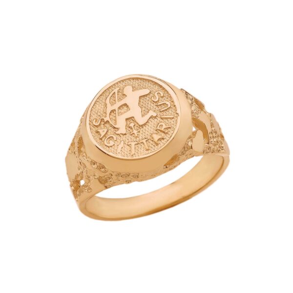 Sagittarius Zodiac Nugget Ring in 9ct Gold