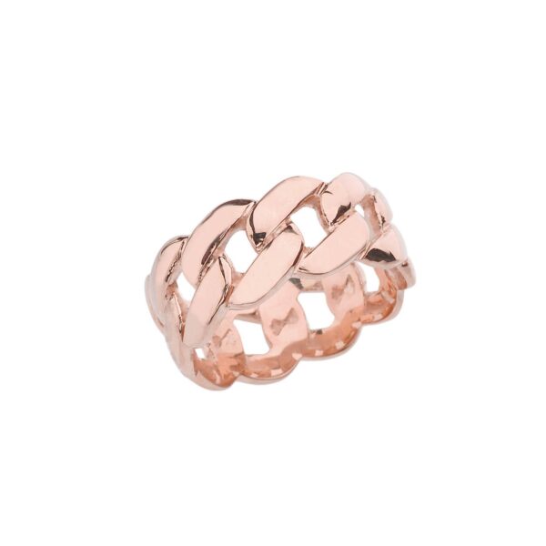 Curb Chain Ring in 9ct Rose Gold