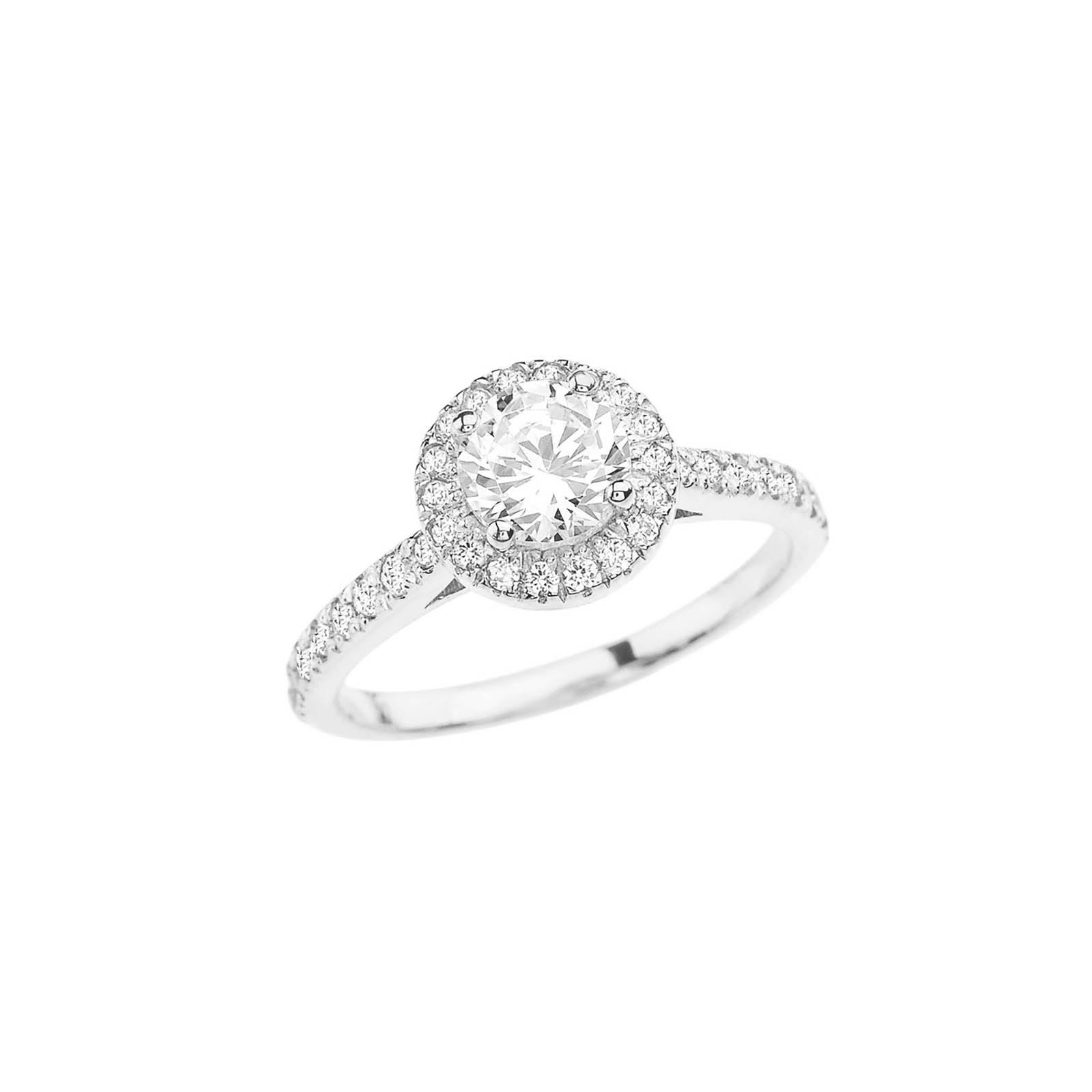 CZ Engagement Ring in 9ct White Gold