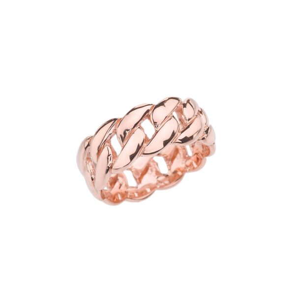Cuban Chain Ring in 9ct Rose Gold