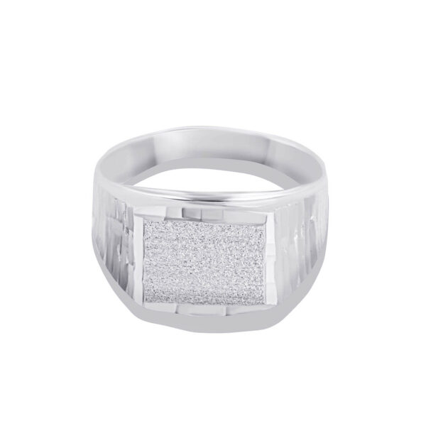 Textured Signet Ring in 9ct White Gold