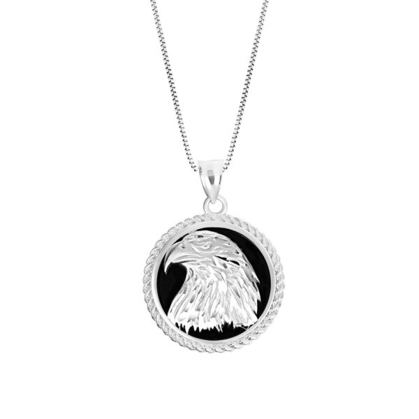 Freedom Eagle Head Pendant Necklace in 9ct White Gold