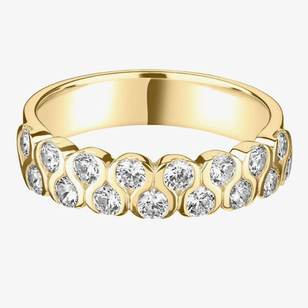 18ct Yellow Gold 0.80ct Diamond Twin Curved Half Eternity Ring (M) HET1041-S M