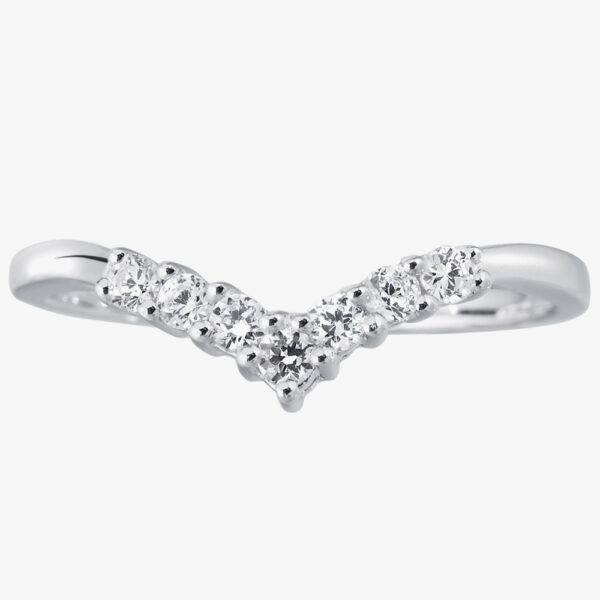 Platinum Diamond Half-Eternity Wishbone Ring HET125(2.5)
