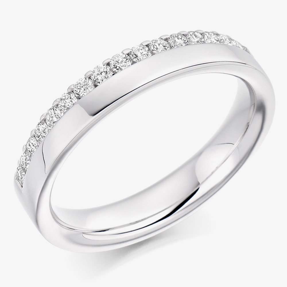 18ct White Gold 0.35ct Diamond Offset Half-Eternity Ring (M) HET2507 18W M