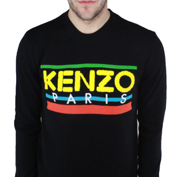 Kenzo Mens Black Crew Neck Jumper - Size Large