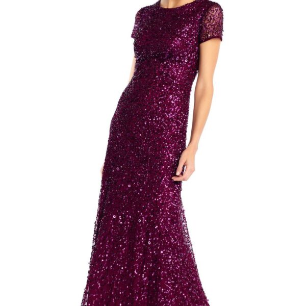 Adrianna Papell Women's Scoop Bck Lng Drs in Wine | Size: 12