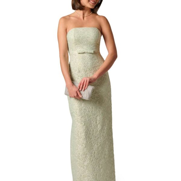 Adrianna Papell Women's Glitter Jacquard Gown in Light Green | Size: 10