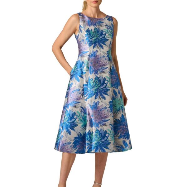 Adrianna Papell Women's Jacquard Tea Length Dress | Size: 12