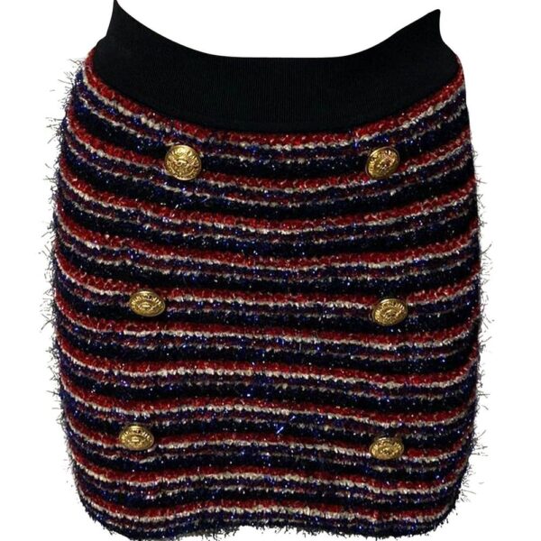 Balmain Women's Preloved Tweed Pencil Skirt in Polyamide | Size: 32