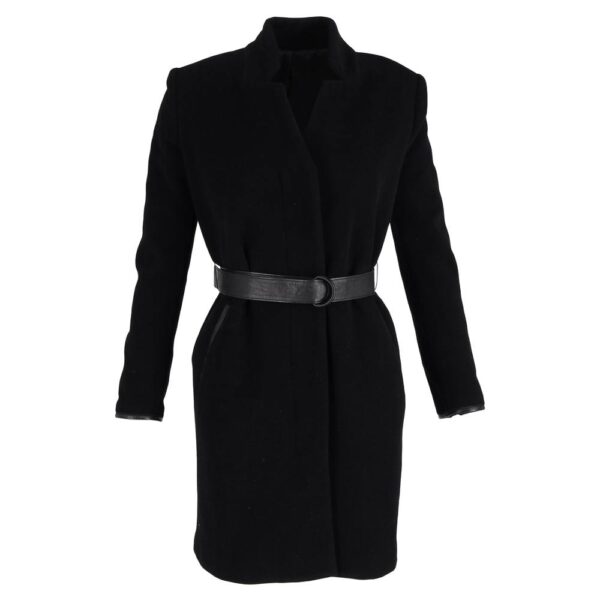 Acne Studios Women's Preloved Belted coat in Black Wool | Size: 38