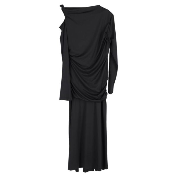 Victoria Beckham Women's Preloved Ruched Detail Midi Dress in Black Polyester | Size: 36