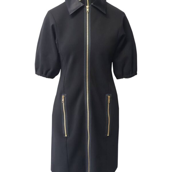 Gucci Women's Preloved Jersey Mini Dress with G Buckle Belt in Black Viscose | Size: 34