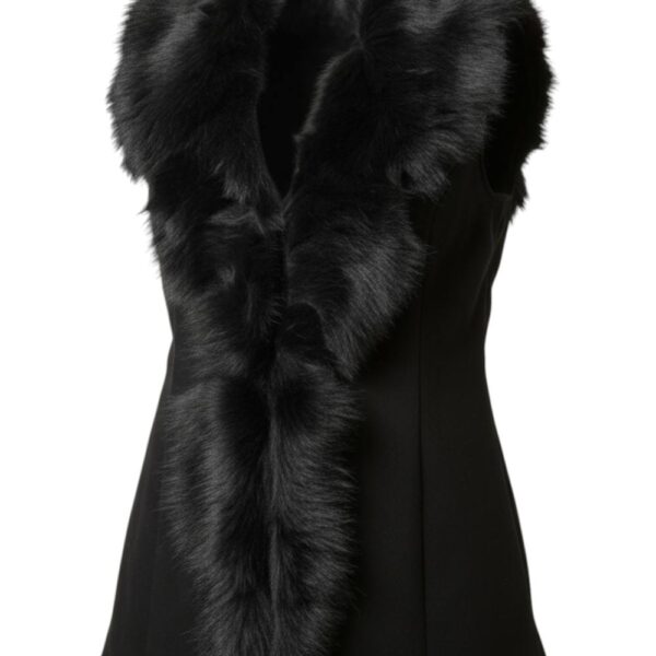 Infinity Leather Women's Toscana Sheepskin Long Gilet-Sorocaba in Black | Size: 14
