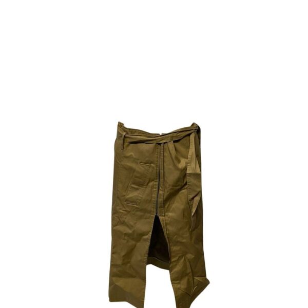 Vetements Women's Preloved Belted Asymmetric Skirt in Brown Cotton | Size: 32