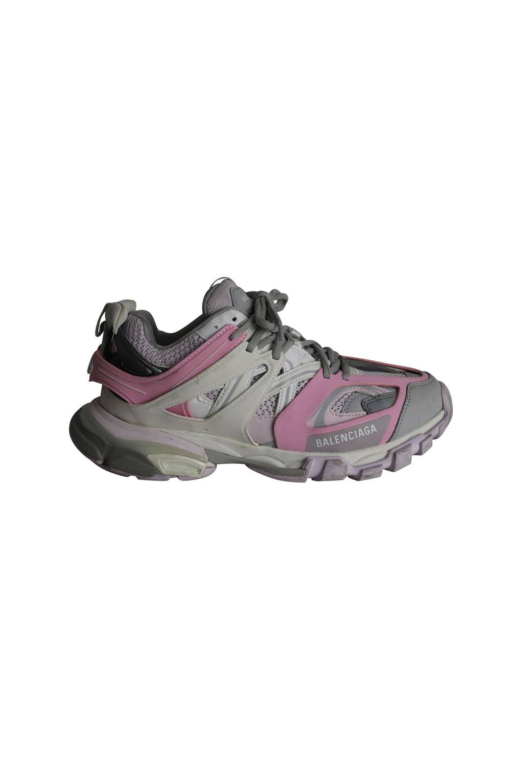 Balenciaga Women's Preloved Track Sneakers in Pink Comb Polyurethane | Size: 8