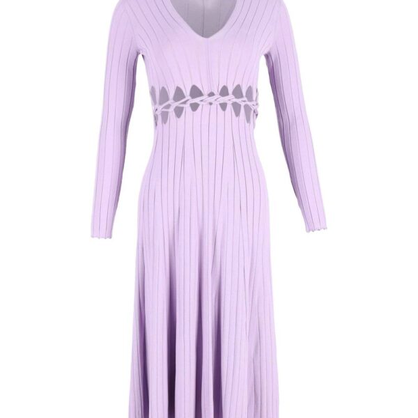 Dion Lee Women's Preloved Pinnacle Braid Dress In Purple Viscose in Pale Lilac | Size: 36