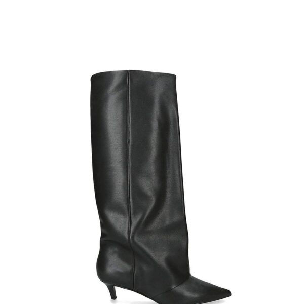 STEVE MADDEN Women's 'Luca Black' Leather Boots in Black | Size: 5