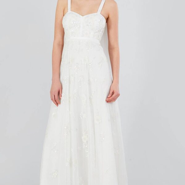 Monsoon Women's Caroline Embellished Bridal Dress Ivory | Size: 8