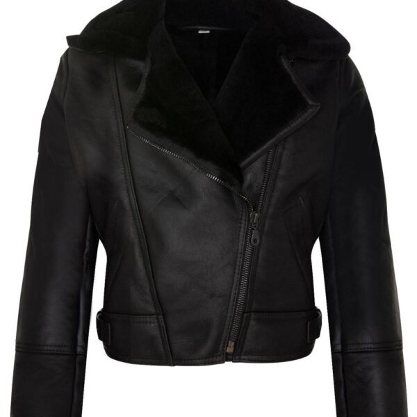 Infinity Leather Women's B3 Sheepskin Leather Flying Jacket-Bergamo in Black | Size: 18