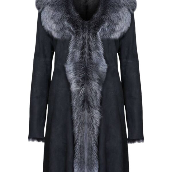 Infinity Leather Women's Toscana Sheepskin Suede Trench Coat-Tbilisi in True Black | Size: 10