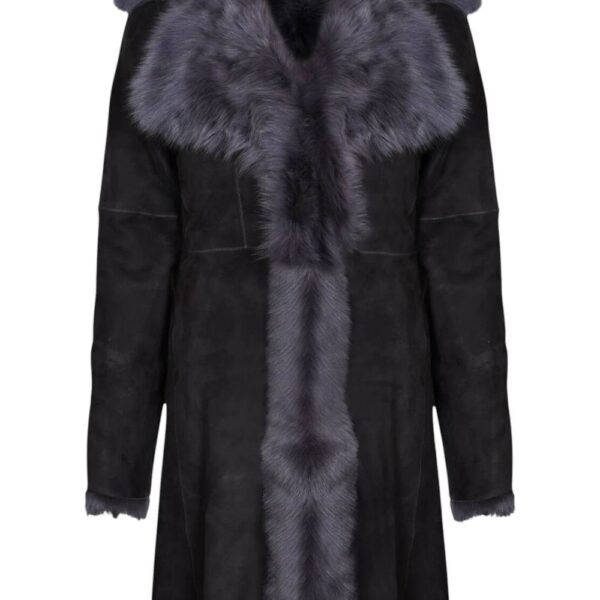 Infinity Leather Women's Toscana Sheepskin Suede Trench Coat-Tbilisi in Grey | Size: 14