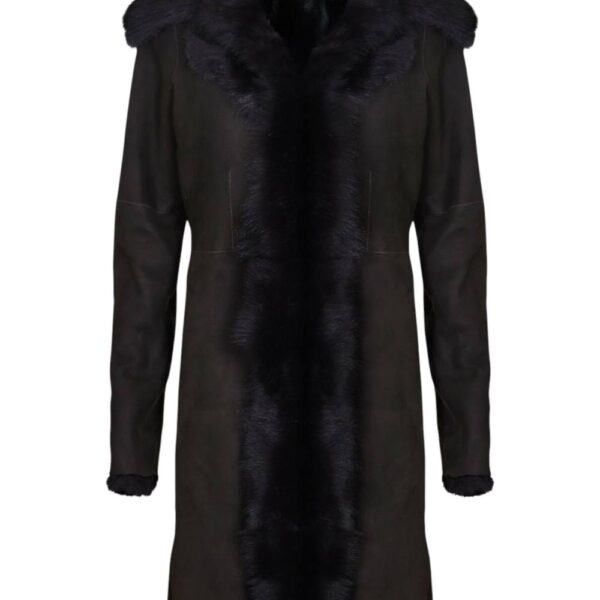 Infinity Leather Women's Toscana Sheepskin Suede Trench Coat-Tbilisi in Brown | Size: 10