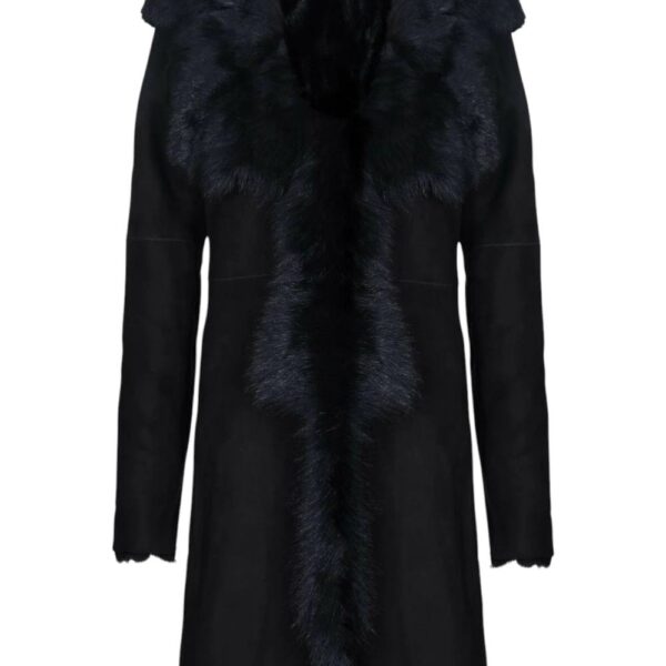 Infinity Leather Women's Toscana Sheepskin Suede Trench Coat-Tbilisi in Black | Size: 8