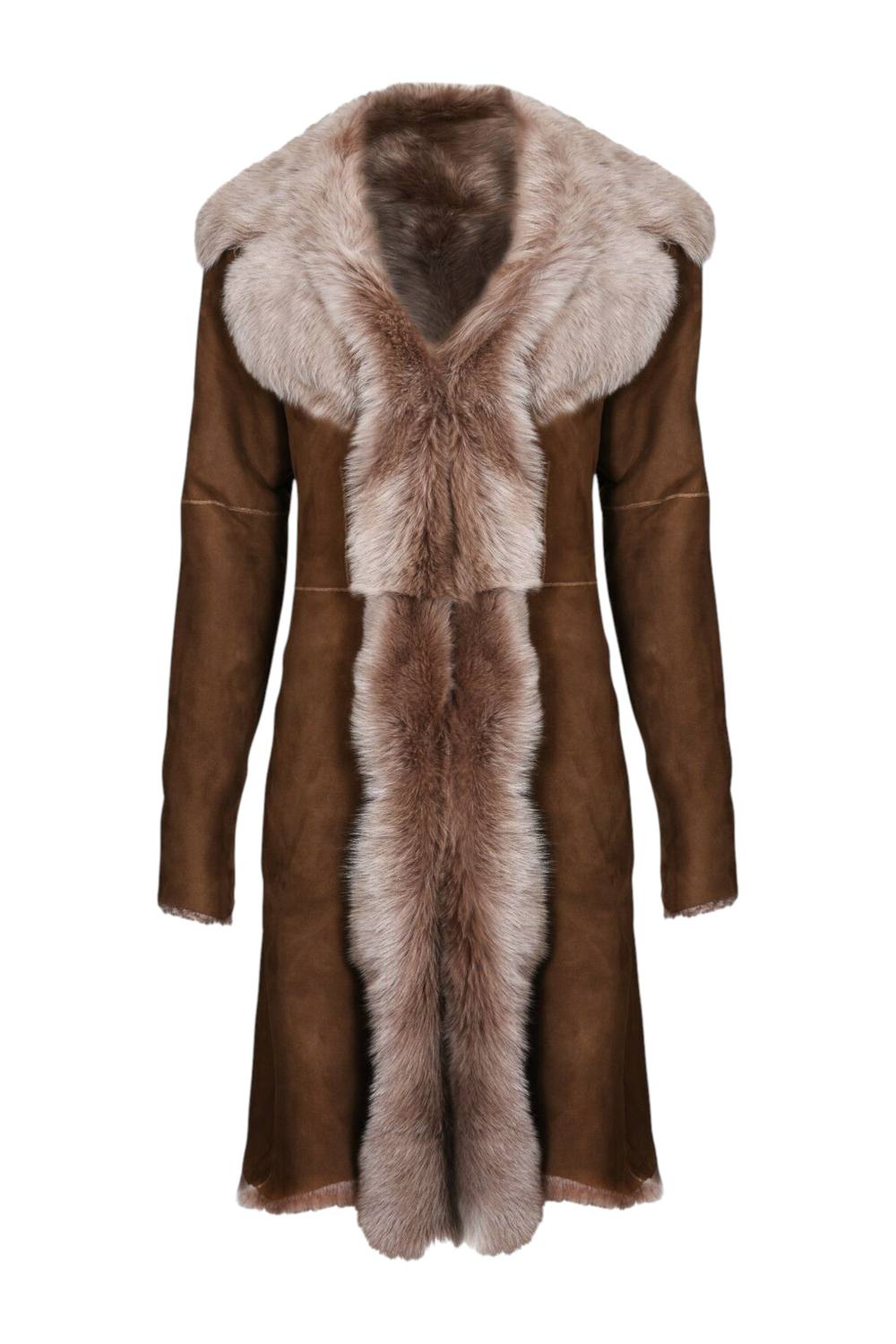 Infinity Leather Women's Toscana Sheepskin Suede Trench Coat-Tbilisi in Light Tan | Size: 14