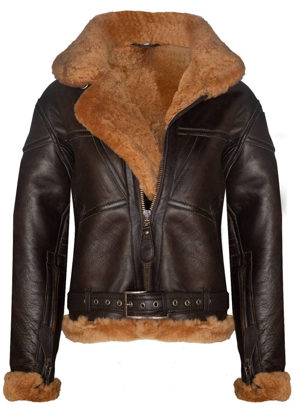 Infinity Leather Women's RAF Sheepskin Flying Jacket-Albany in Brown | Size: 12