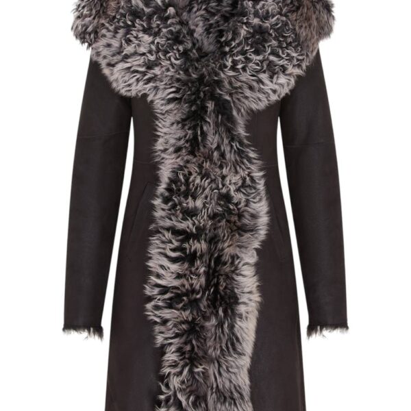 Infinity Leather Women's Toscana Sheepskin Leather Hooded Trench Coat - Coast in Black | Size: 10