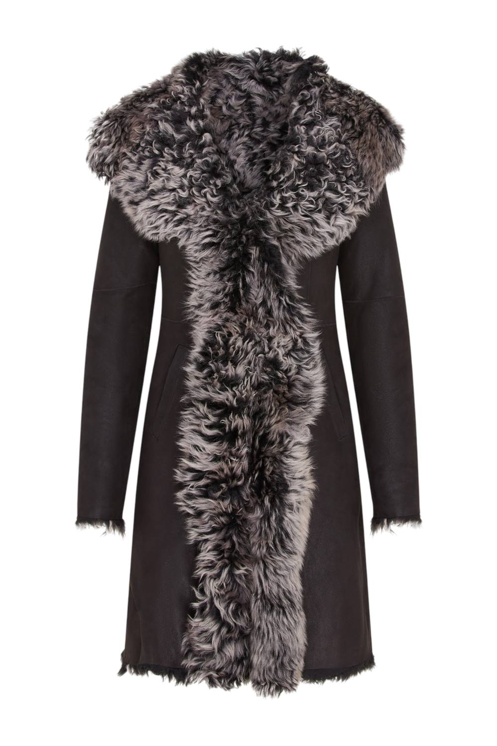 Infinity Leather Women's Toscana Sheepskin Leather Hooded Trench Coat - Coast in Black | Size: 18