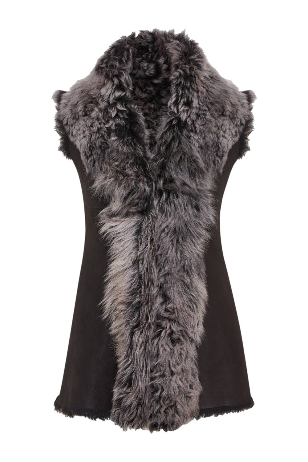 Infinity Leather Women's Toscana Shearling Nappa Leather Sheepskin Gilet - Parkes in Black | Size: 8