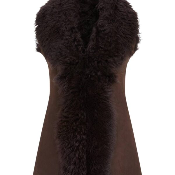Infinity Leather Women's Toscana Shearling Nappa Leather Sheepskin Gilet - Parkes in Brown | Size: 18
